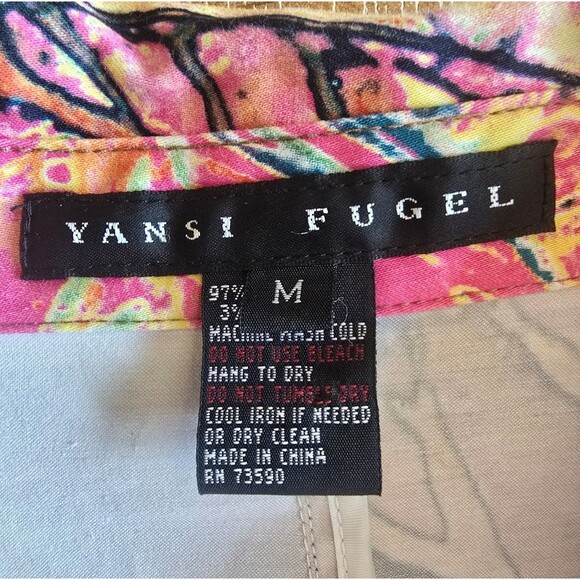 Yansi Fugel floral long sleeve button-up lightweight jacket Women's size medium - Picture 9 of 10